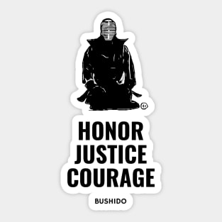 HONOR JUSTICE COURAGE - BUSHIDO Sticker